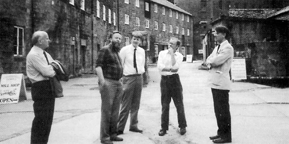 A BALH management meeting from 1994, at Cromford Mill, Derbyshire, L-R Norman Alvey, Christopher Charlton, Tim Lomas, Alan Crosby and Mike Cowan.