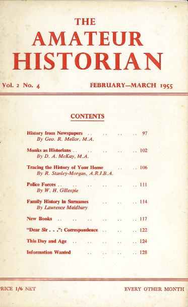 The Amateur Historian Volume 2 Number 4 February March 1955