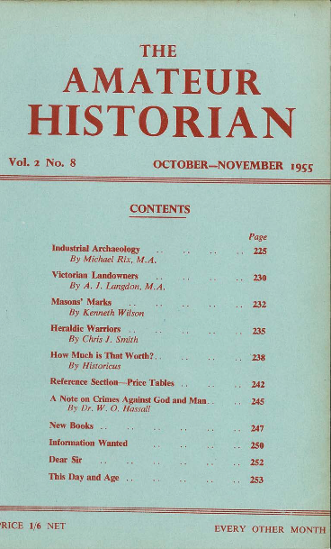 The Amateur Historian Volume 2 Number 8 October November 1955