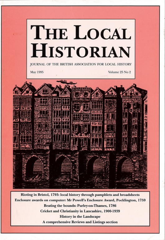 The Local Historian Volume 25, Number 2 May 1995