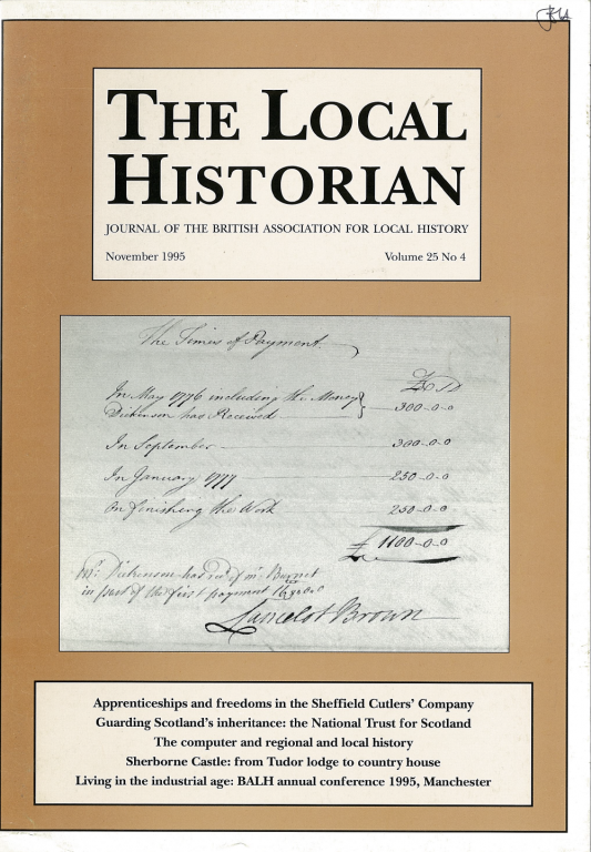 The Local Historian Volume 25, Number 4 November 1995