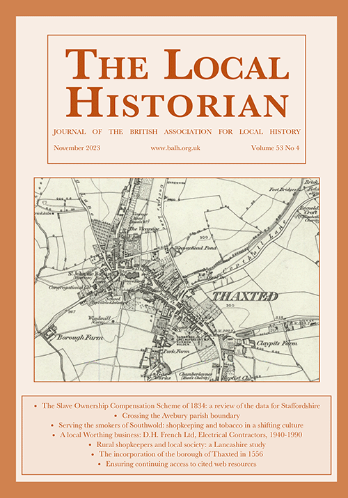 The Local Historian Volume 53 Number 4 November 2023