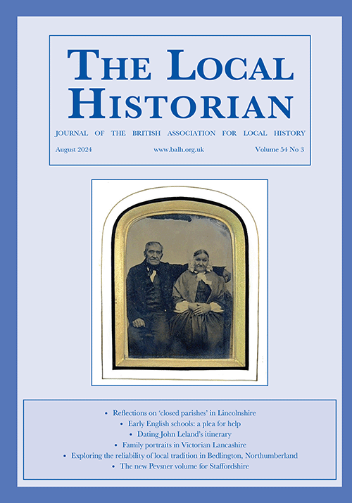 The Local Historian Volume 54 Number 3 August 2024